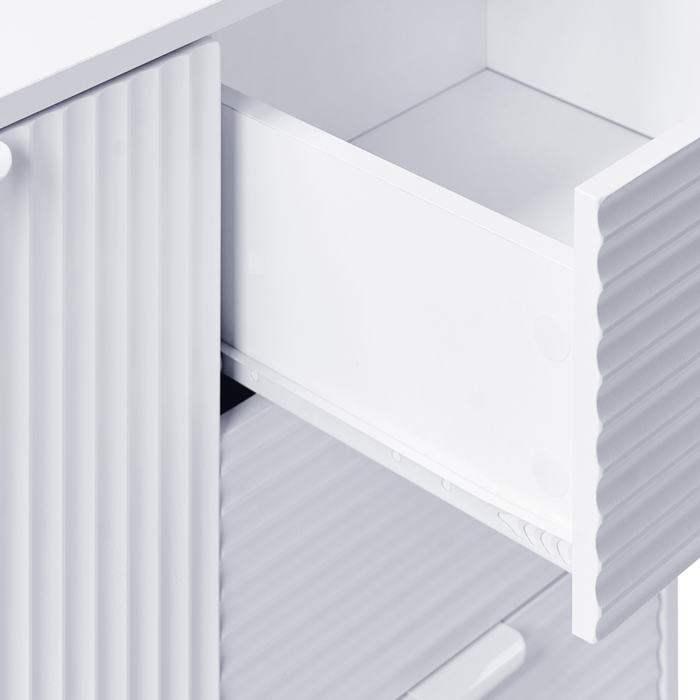 Credenza 2 ante MDF bianche con gambe in metallo soggiorno camera da letto classico