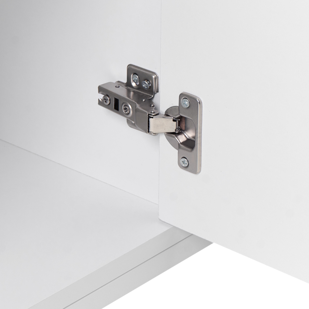 Credenza 2 ante MDF bianche con gambe in metallo soggiorno camera da letto classico