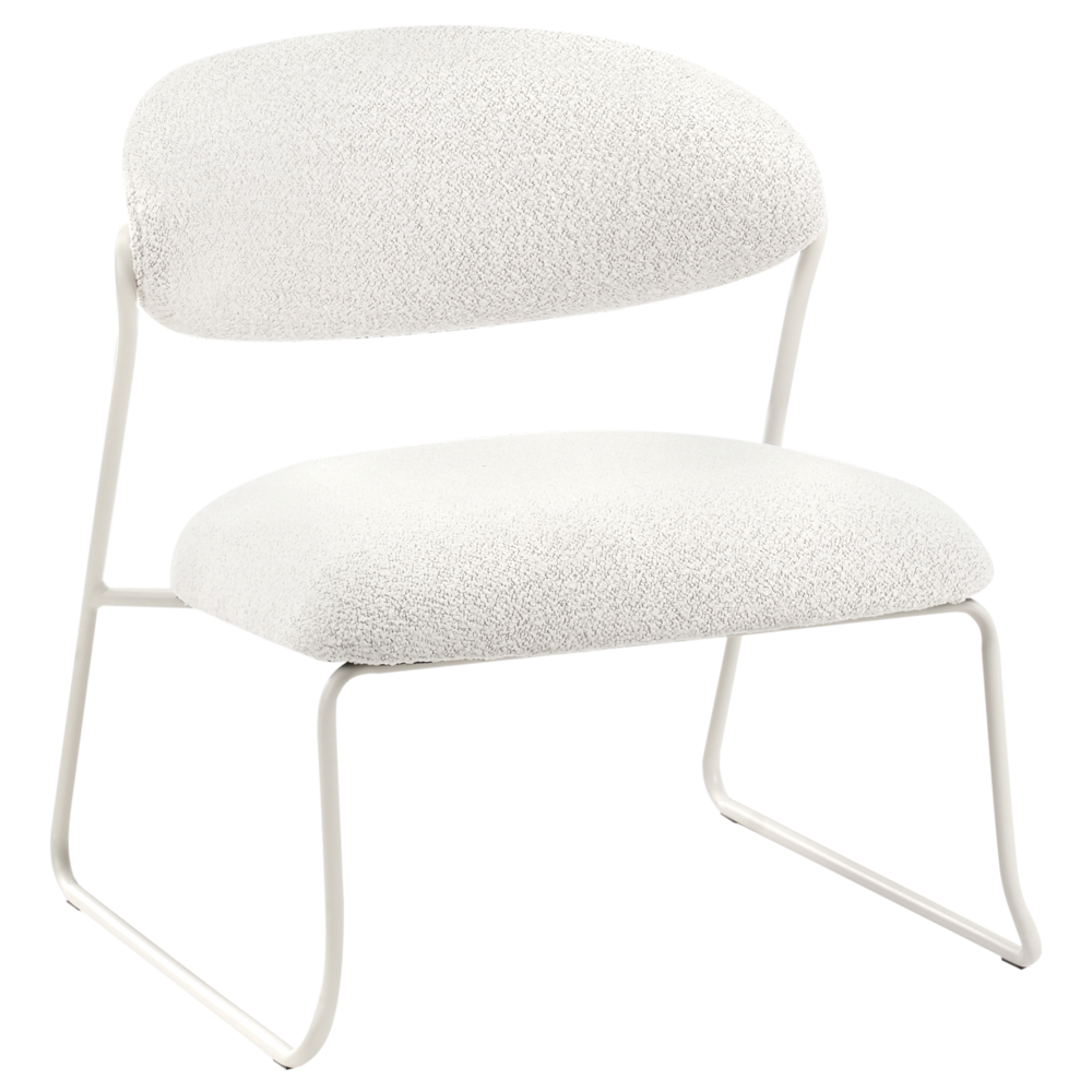 Set di 2 poltrone in tessuto bianco sporco con gambe in metallo senza braccioli Soggiorno moderno