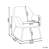 Poltrona in tessuto bianco sporco Gambe in metallo con braccioli Soggiorno moderno