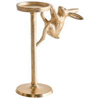 Portacandele in Metallo Dorato 48 cm Decorazione Retro per Soggiorno o Camera da Letto