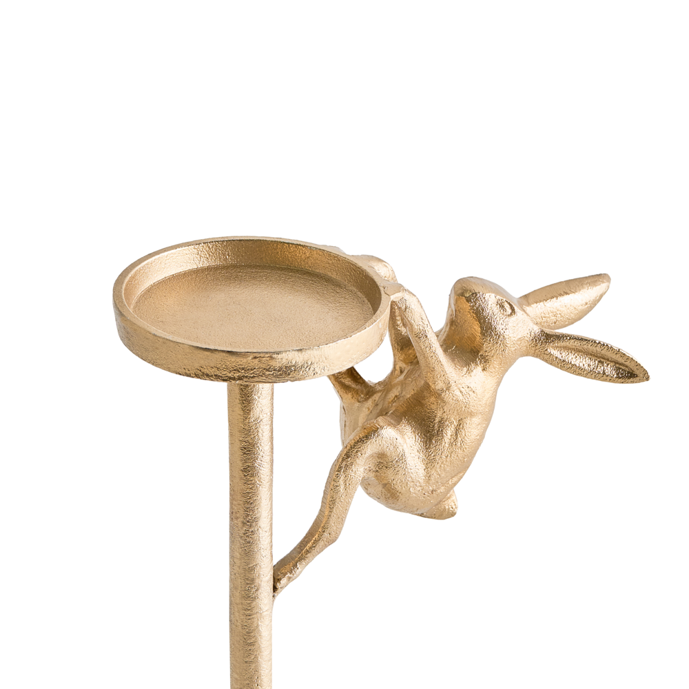 Portacandele in Metallo Dorato 48 cm Decorazione Retro per Soggiorno o Camera da Letto