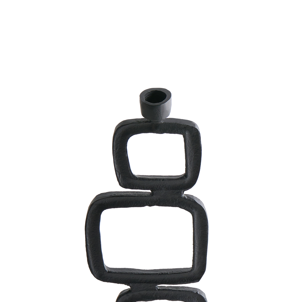 Set di 2 portacandele in alluminio nero 35/48 cm Elementi decorativi Design moderno