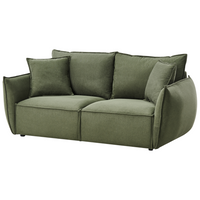 Divano in tessuto verde Rivestimento a basso profilo Seduta larga e profonda Schienale imbottito Moderno Accogliente