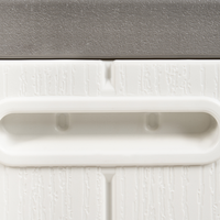 Panca da giardino in plastica bianco per esterni 116 x 60 cm con maniglie e rotelle Cassetta porta attrezzi da esterno