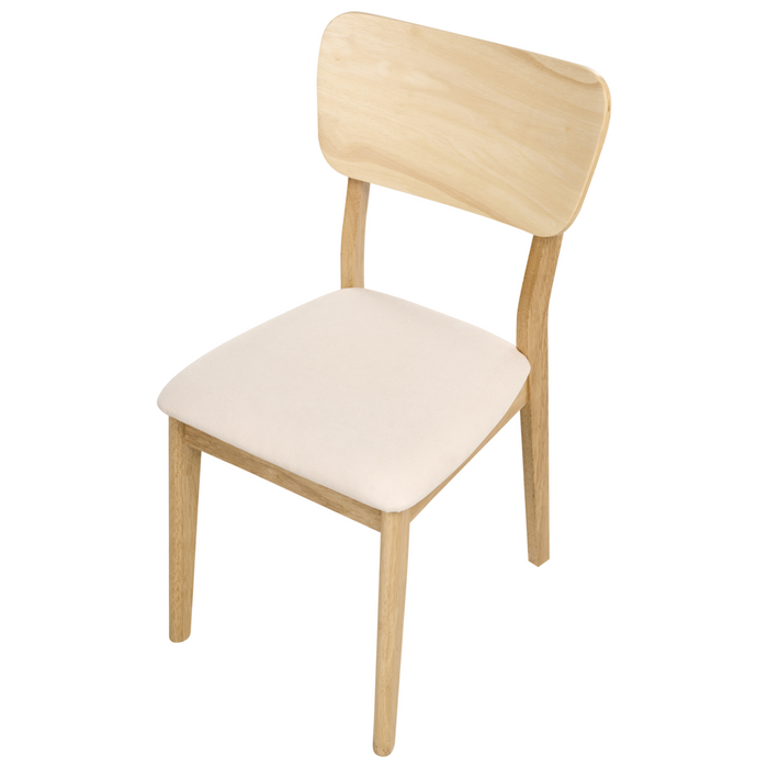 Set di 2 sedie da pranzo Marrone chiaro Seduta imbottita Poliestere Gomma Struttura in legno Stile retrò Sala da pranzo