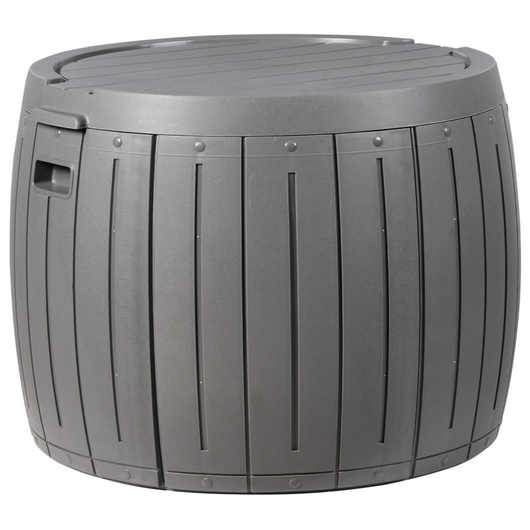 Contenitore da giardino in plastica con rotelle Grigio ⌀ 56 cm Cassetta porta attrezzi da esterno