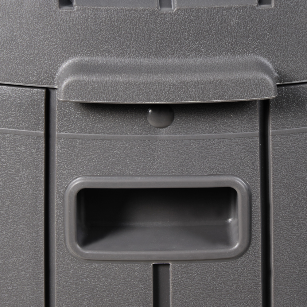 Contenitore da giardino in plastica con rotelle Grigio ⌀ 56 cm Cassetta porta attrezzi da esterno