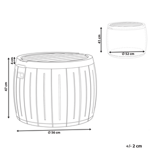 Contenitore da giardino in plastica con rotelle Grigio ⌀ 56 cm Cassetta porta attrezzi da esterno