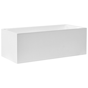 Vasca da bagno rettangolare moderna indipendente 170 x 80 cm Acrilico Finitura scanalata Bagno Bianco opaco