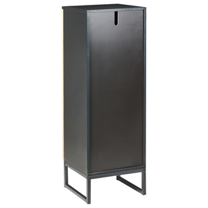 Mobile da bagno moderno con ripiani in legno di bambù acciaio e MDF 3 ripiani nero e marrone chiaro