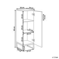 Mobile da bagno moderno con ripiani in legno di bambù acciaio e MDF 3 ripiani nero e marrone chiaro