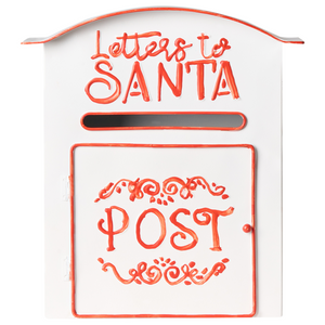 Cassetta postale Lettere a Babbo Natale bianca in metallo per interni e per esterni Motivo natalizio