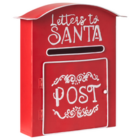 Cassetta postale Lettere a Babbo Natale rossa in metallo per interni e per esterni Motivo natalizio