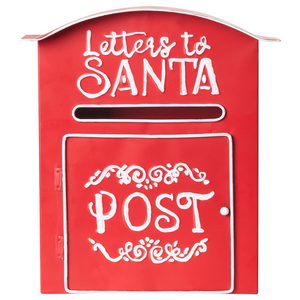 Cassetta postale Lettere a Babbo Natale rossa in metallo per interni e per esterni Motivo natalizio