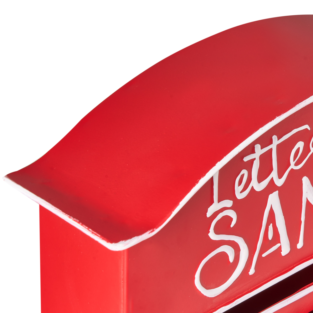 Cassetta postale Lettere a Babbo Natale rossa in metallo per interni e per esterni Motivo natalizio