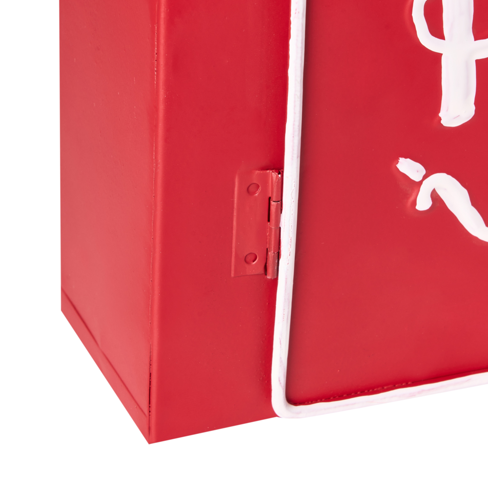 Cassetta postale Lettere a Babbo Natale rossa in metallo per interni e per esterni Motivo natalizio