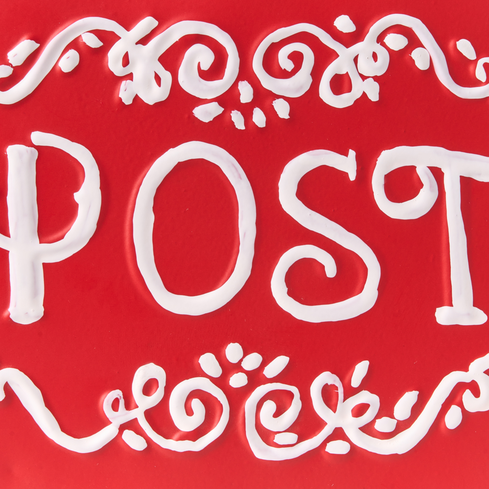 Cassetta postale Lettere a Babbo Natale rossa in metallo per interni e per esterni Motivo natalizio