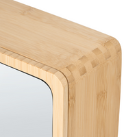 Mobile da bagno sospeso con ante scorrevoli a specchio 61 x 41 cm verniciato con 3 ripiani in legno di bambù marrone chiaro