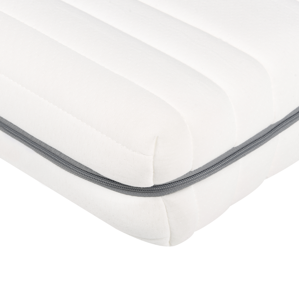 Materasso matrimoniale 120 x 200 cm in schiuma e rivestimento sfoderabile in poliestere con cerniera bianco