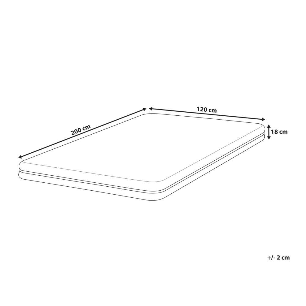 Materasso matrimoniale Memory Foam Imbottitura Poliestere Sfoderabile Bianco 120 x 200 cm massimo comfort