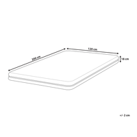 Materasso matrimoniale Memory Foam Imbottitura Poliestere Sfoderabile Bianco 120 x 200 cm massimo comfort
