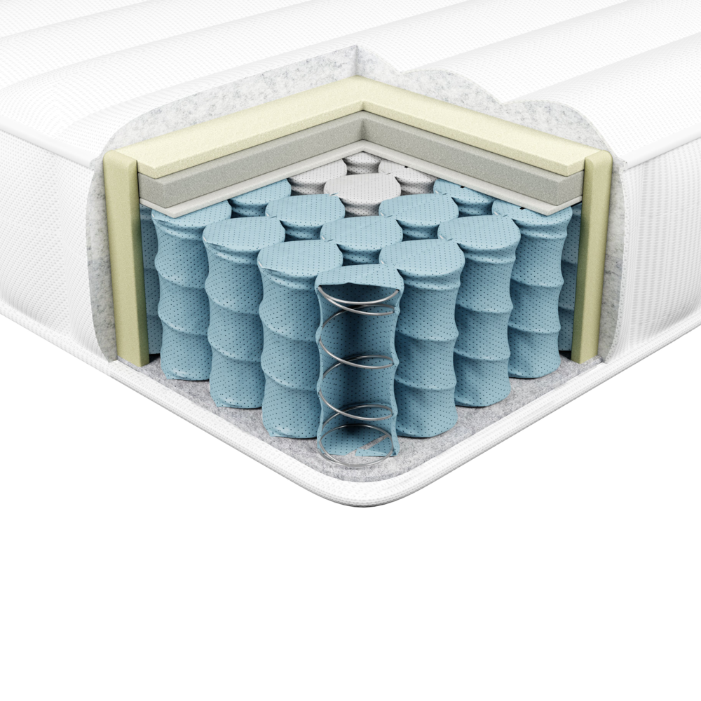 Materasso rigido a molle insacchettate con schiuma viscoelastica a 7 zone 120 x 200 design moderno