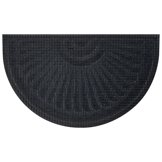 Zerbino in poliestere naturale con fondo in gomma antiscivolo 45 x 75 cm, rotondo e moderno, per la decorazione degli interni