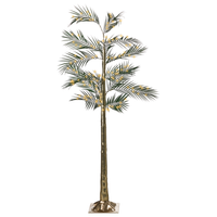 Palma artificiale da esterno e interno con luci LED preilluminate in stile scandinavo PE 175 cm oro