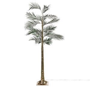 Palma artificiale da esterno e interno con luci LED preilluminate in stile scandinavo PE 175 cm oro