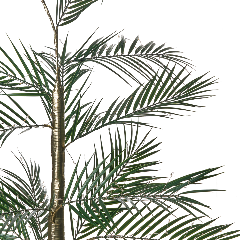 Palma artificiale da esterno e interno con luci LED preilluminate in stile scandinavo PE 175 cm oro