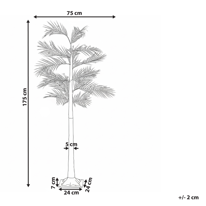 Palma artificiale da esterno e interno con luci LED preilluminate in stile scandinavo PE 175 cm oro