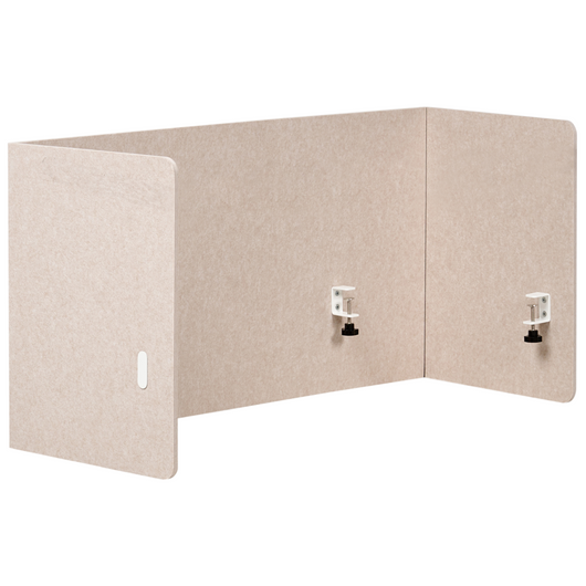 Pannello acustico in tessuto Imbottito 130 x 60 cm beige per scrivania tavolo ufficio