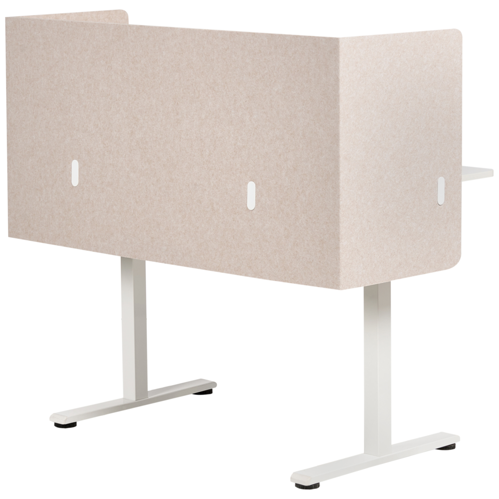 Pannello acustico in tessuto Imbottito 130 x 60 cm beige per scrivania tavolo ufficio