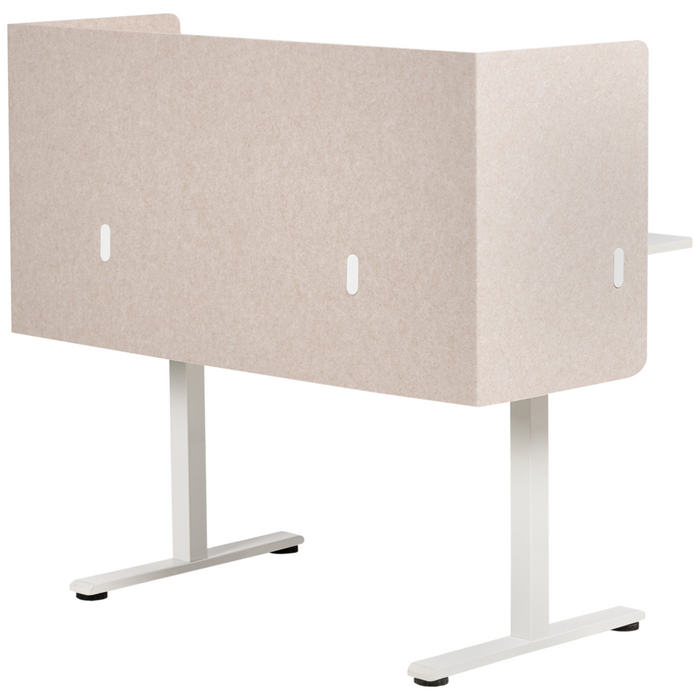 Pannello acustico in tessuto Imbottito 130 x 60 cm beige per scrivania tavolo ufficio