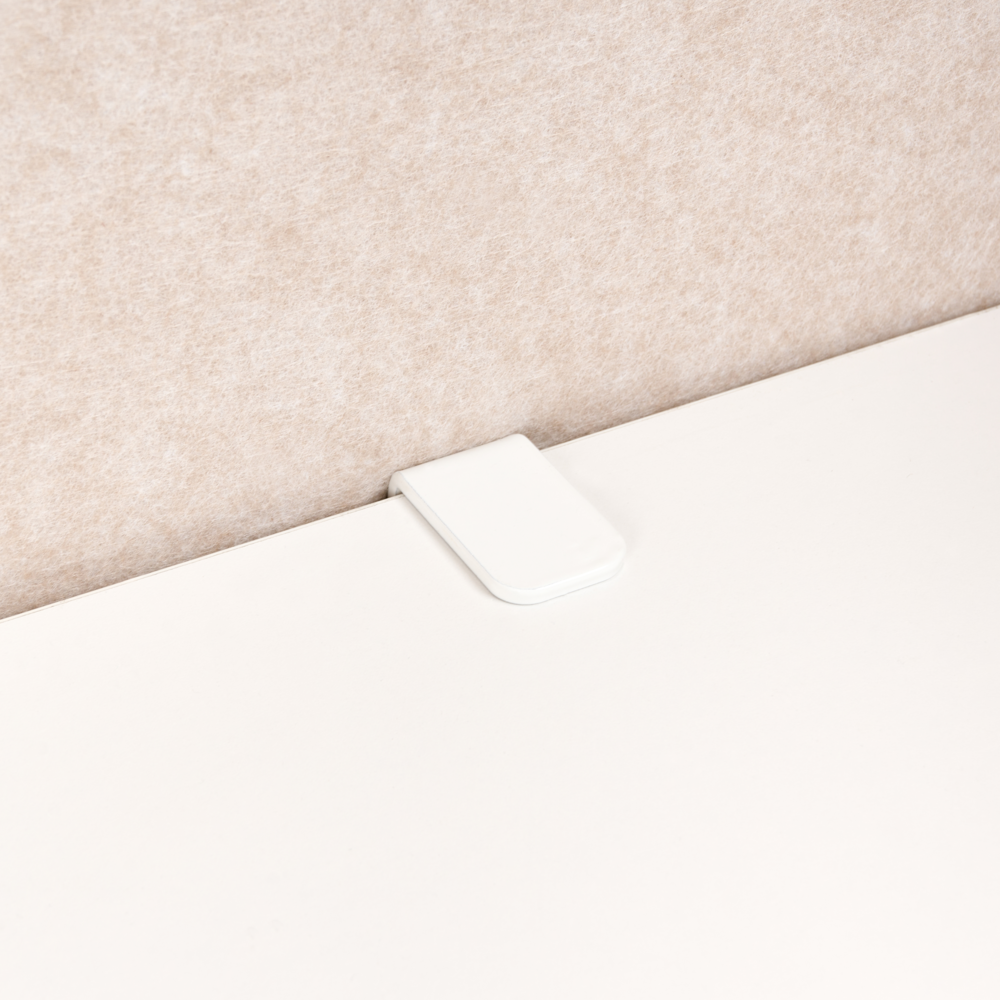 Pannello acustico in tessuto Imbottito 130 x 60 cm beige per scrivania tavolo ufficio