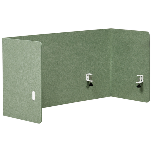 Pannello acustico in tessuto Imbottito 130 x 60 cm verde per scrivania tavolo ufficio