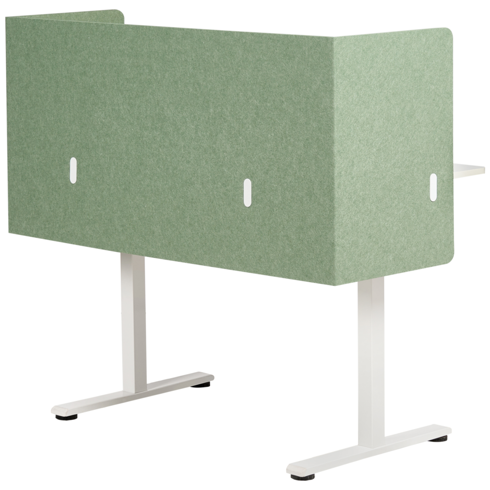 Pannello acustico in tessuto Imbottito 130 x 60 cm verde per scrivania tavolo ufficio