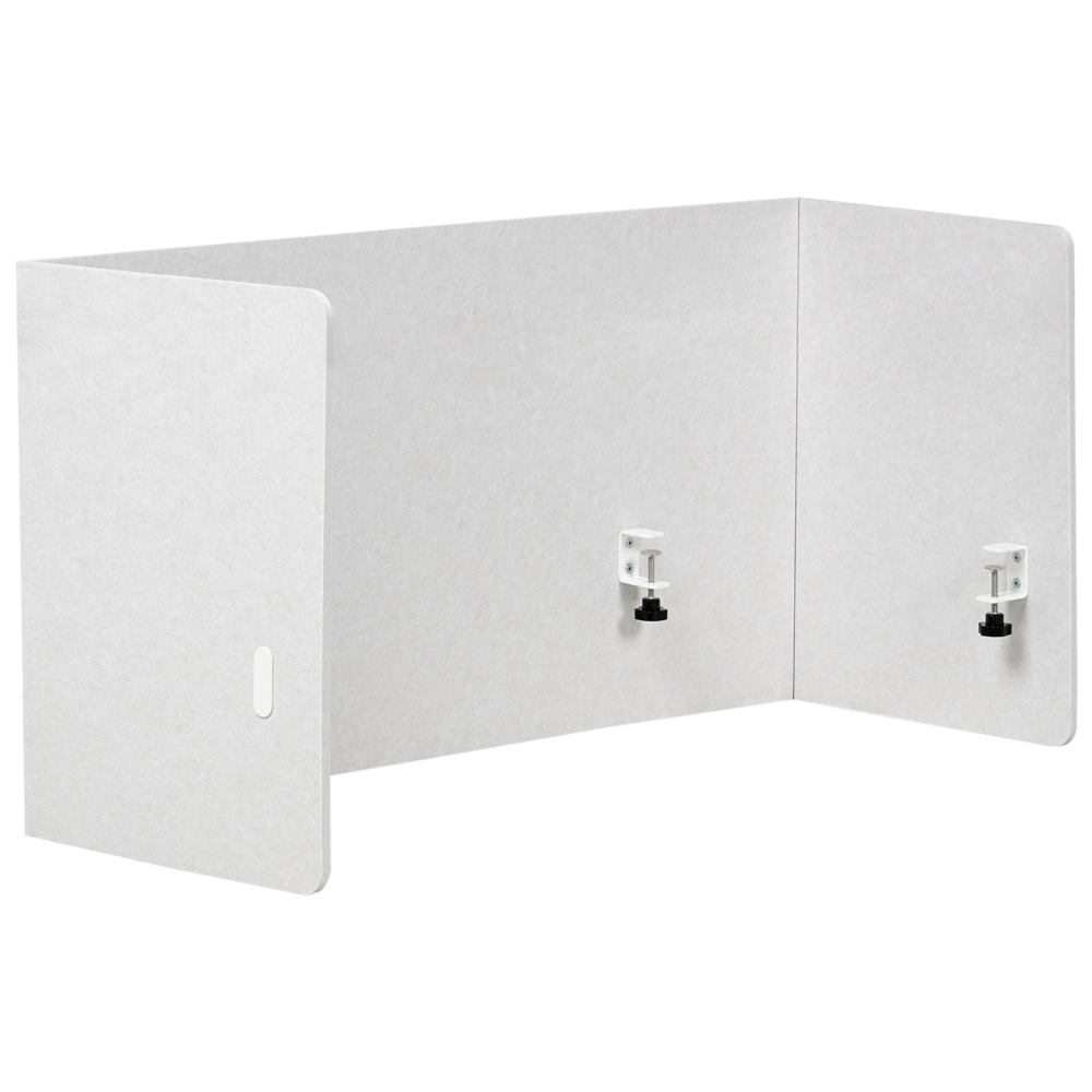 Pannello acustico in tessuto Imbottito 130 x 60 cm bianco sporco per scrivania tavolo ufficio