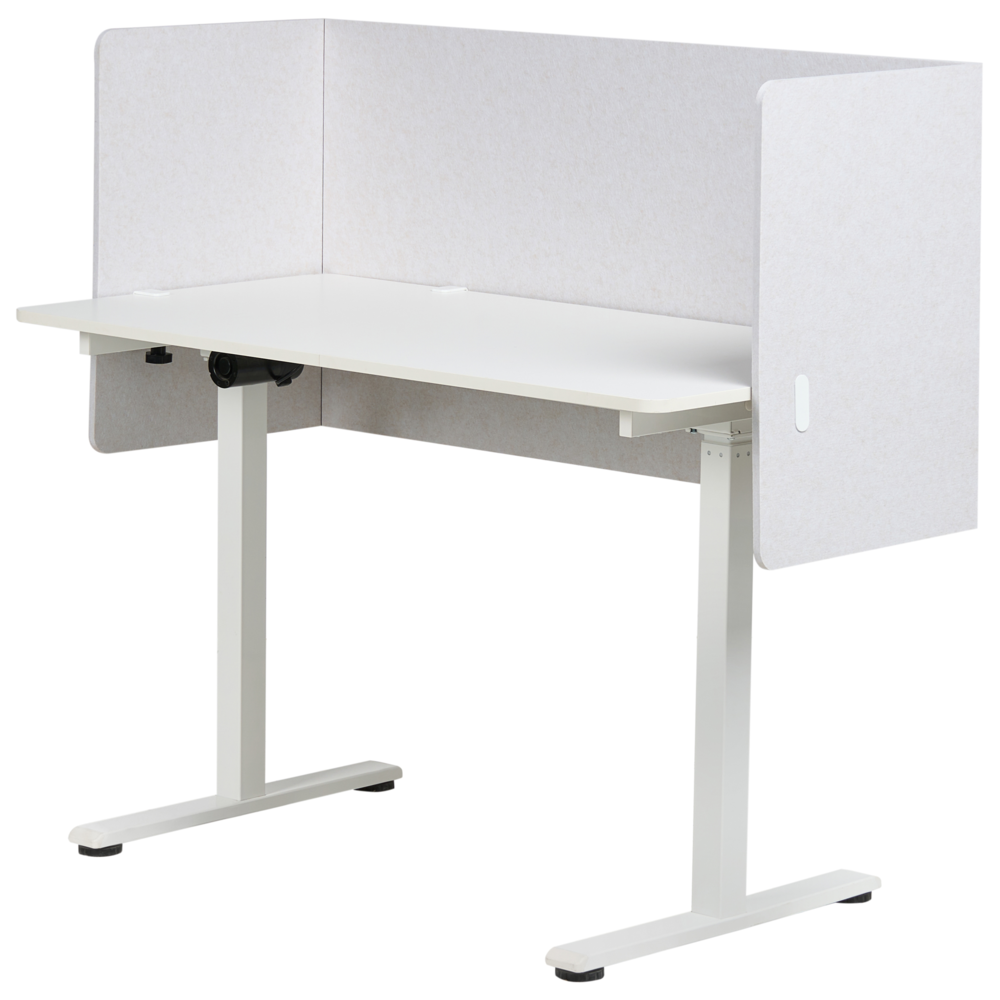 Pannello acustico in tessuto Imbottito 130 x 60 cm bianco sporco per scrivania tavolo ufficio