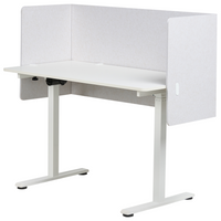 Pannello acustico in tessuto Imbottito 130 x 60 cm bianco sporco per scrivania tavolo ufficio