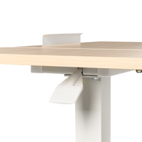 Scrivania per laptop in piedi regolabile manualmente telaio in acciaio marrone chiaro e bianco 70 x 40 cm struttura in acciaio verniciato a polvere