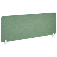Pannello Divisorio da Scrivania Verde in PET con Rivestimento in Tessuto, 160 x 50 cm, Schermo Acustico per Ufficio e Home Office