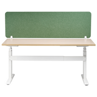 Pannello Divisorio da Scrivania Verde in PET con Rivestimento in Tessuto, 160 x 50 cm, Schermo Acustico per Ufficio e Home Office