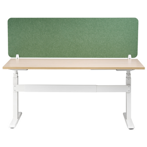Pannello Divisorio da Scrivania Verde in PET con Rivestimento in Tessuto, 160 x 50 cm, Schermo Acustico per Ufficio e Home Office