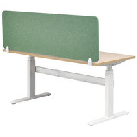 Pannello Divisorio da Scrivania Verde in PET con Rivestimento in Tessuto, 160 x 50 cm, Schermo Acustico per Ufficio e Home Office