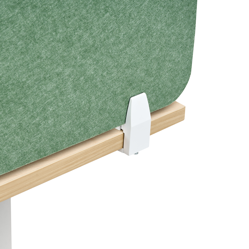 Pannello Divisorio da Scrivania Verde in PET con Rivestimento in Tessuto, 160 x 50 cm, Schermo Acustico per Ufficio e Home Office