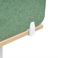 Pannello Divisorio da Scrivania Verde in PET con Rivestimento in Tessuto, 160 x 50 cm, Schermo Acustico per Ufficio e Home Office