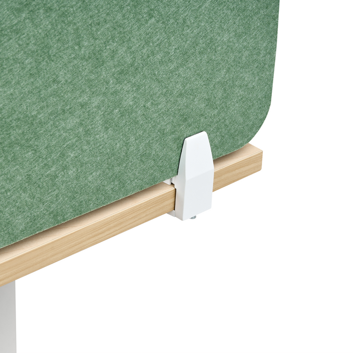 Pannello Divisorio da Scrivania Verde in PET con Rivestimento in Tessuto, 160 x 50 cm, Schermo Acustico per Ufficio e Home Office