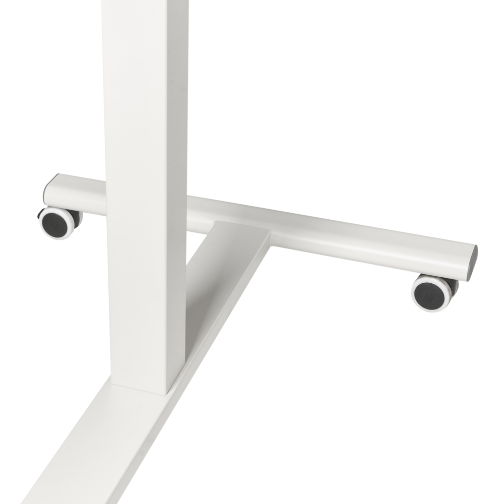 Scrivania mobile regolabile manualmente per laptop ufficio moderno 65 x 48 cm Struttura in acciaio marrone chiaro e bianco